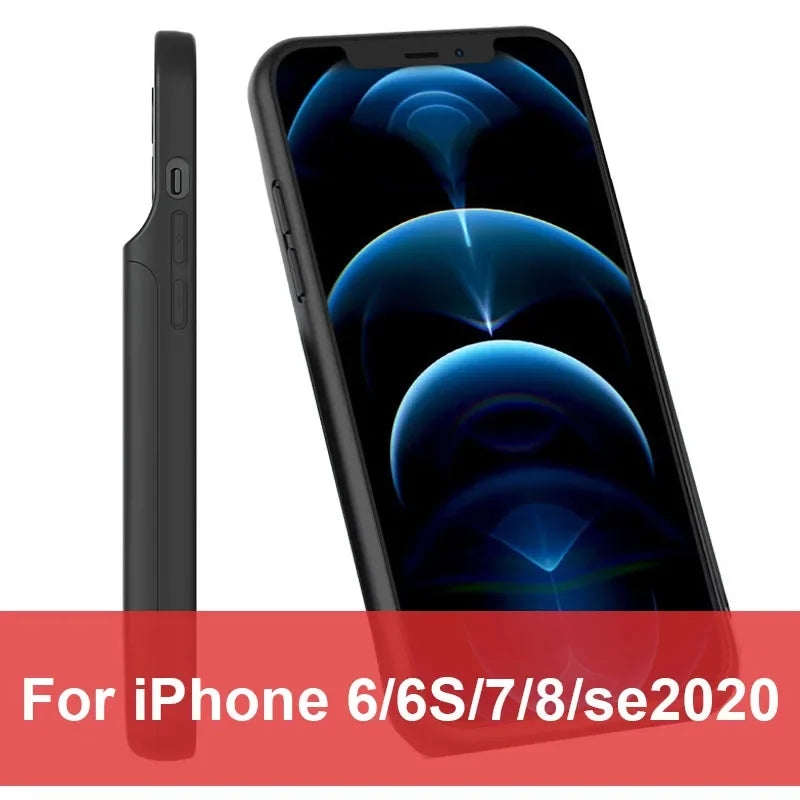 Capa Carregadora 6800mAh para iPhone - Powerbank 2 em 1