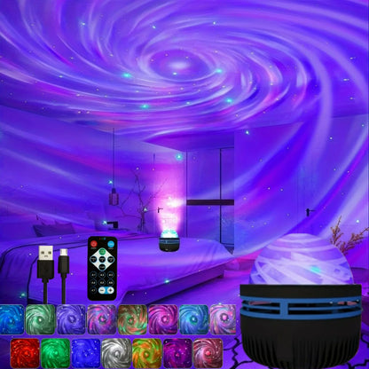 LED Starry Sky Galaxy Projector - RGB Atmosphere Light with Remote Control
