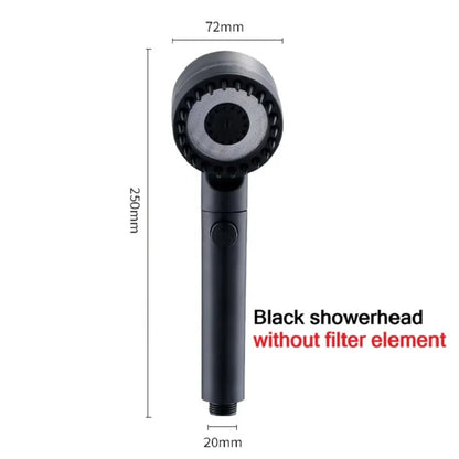 Premium 3-Mode High Pressure Shower Head with Built-In Filter & Massage Brush - Transform Your Daily Shower Experience