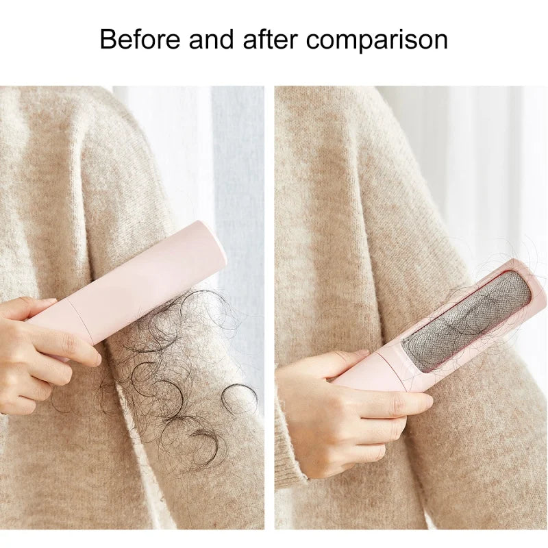 2-in-1 Reusable Pet Hair Remover Brush - Self-Cleaning Lint Roller for Cats & Dogs
