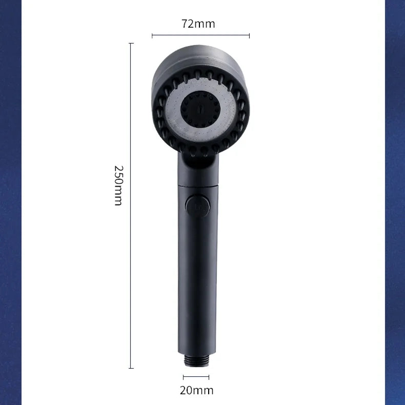 Premium 3-Mode High Pressure Shower Head with Built-In Filter & Massage Brush - Transform Your Daily Shower Experience