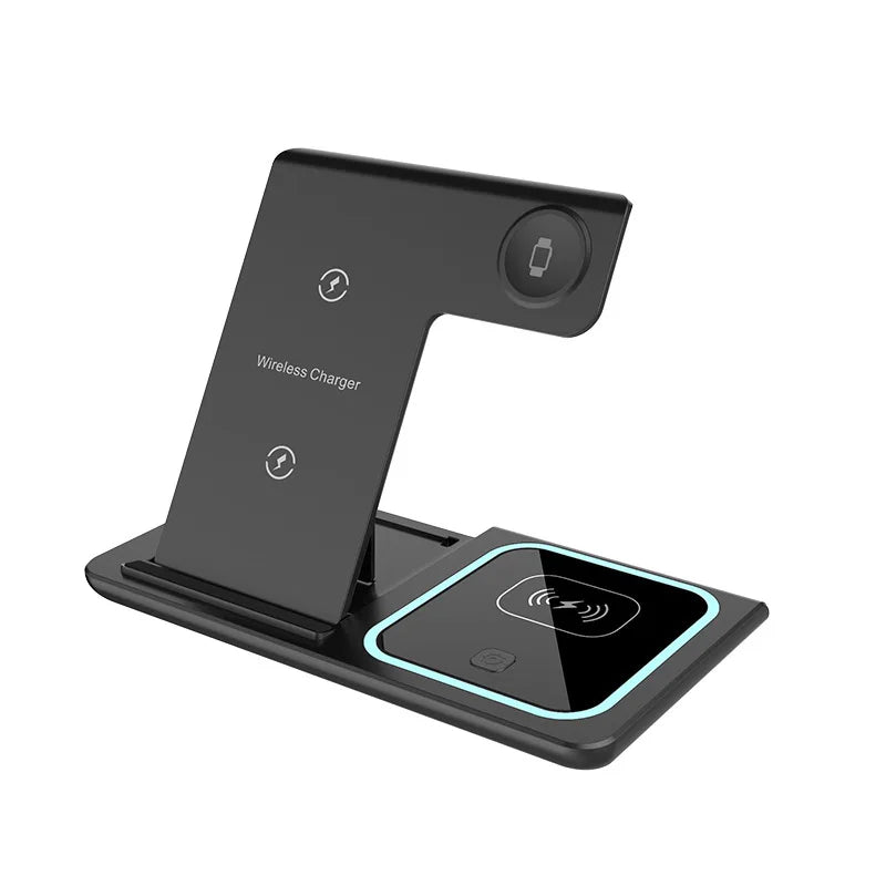 3-in-1 LED Fast Wireless Charger Stand for iPhone 15/14/13/12 Apple Watch AirPods