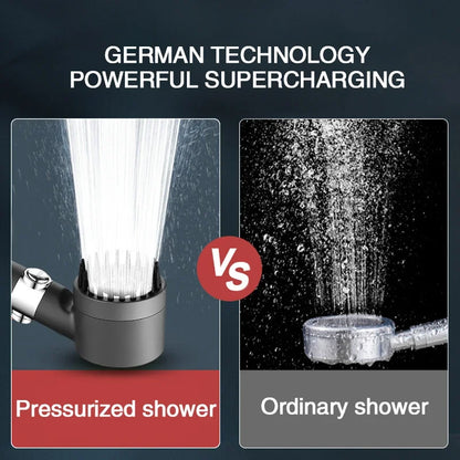 Premium 3-Mode High Pressure Shower Head with Built-In Filter & Massage Brush - Transform Your Daily Shower Experience