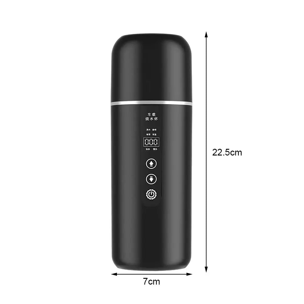 500ML Portable Car Electric Kettle 12V/24V - Smart Temperature Control Travel Mug with OLED Display