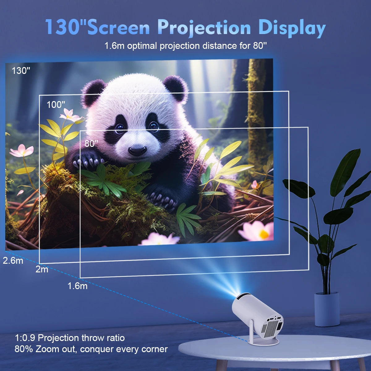 Projetor Portátil Magcubic HY300 Pro 8K - 290 ANSI Android 14 WiFi6 BT5.4