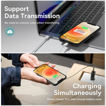 6800mAh Battery Charger Case Powerbank For IPhone 6 7 8 SE X XS XR 11 12 13 14 15 16 pro Backup External Phone Charging Case