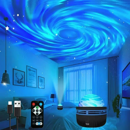 LED Starry Sky Galaxy Projector - RGB Atmosphere Light with Remote Control