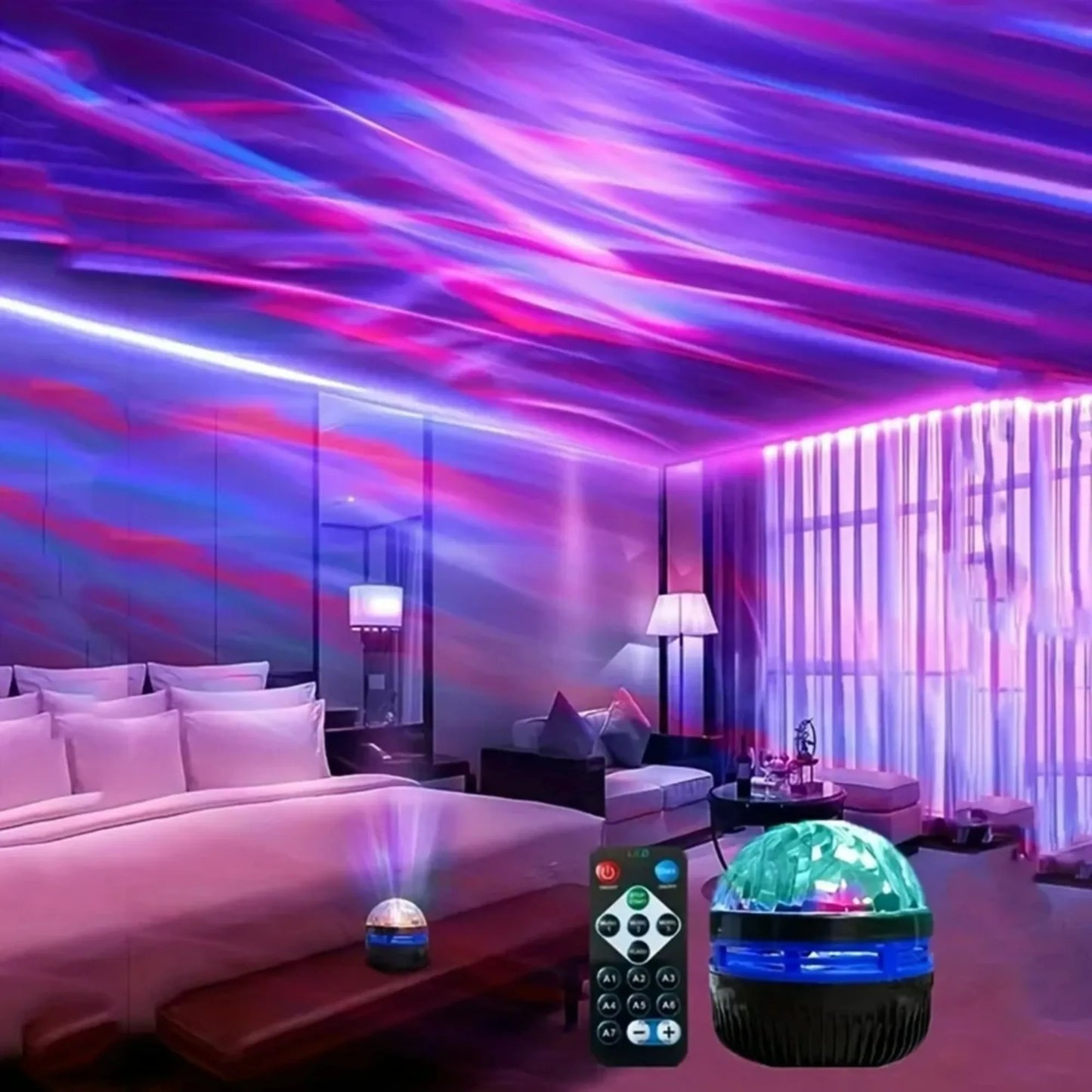 LED Starry Sky Galaxy Projector - RGB Atmosphere Light with Remote Control
