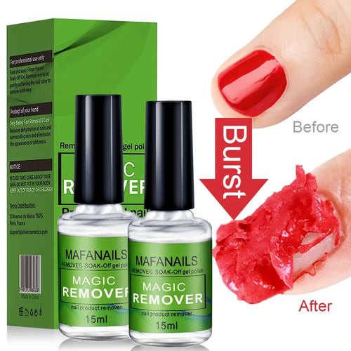 MAFANAILS 15ml Magic Gel Polish Remover - Fast UV Gel Removal, No Soak Off Required