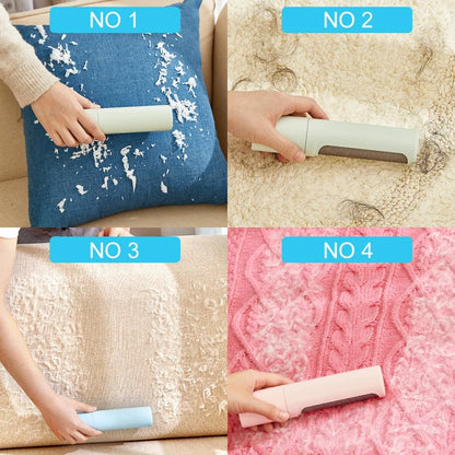 2-in-1 Reusable Pet Hair Remover Brush - Self-Cleaning Lint Roller for Cats & Dogs