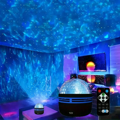 LED Starry Sky Galaxy Projector - RGB Atmosphere Light with Remote Control