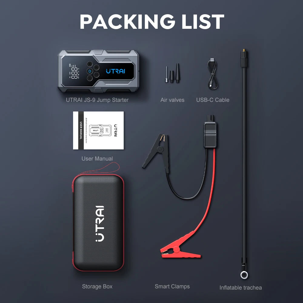 UTRAI 1500A Car Jump Starter Power Bank with 150PSI Air Pump - Emergency Battery Booster