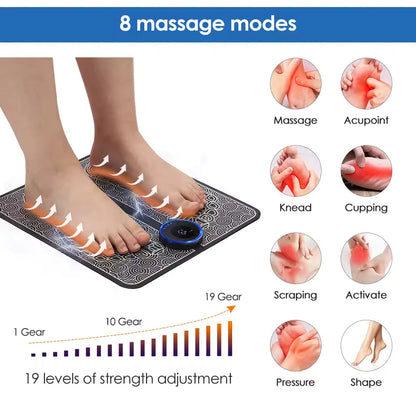 Rechargeable EMS Electric Foot Massager Pad