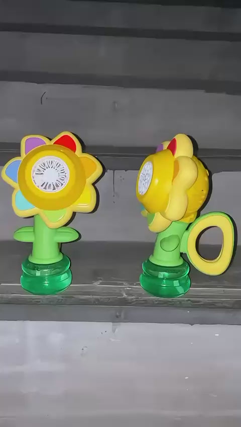 Temora Sunflower Bubble Machine — Bubbles, Swing & Night Light | Kids & Parties