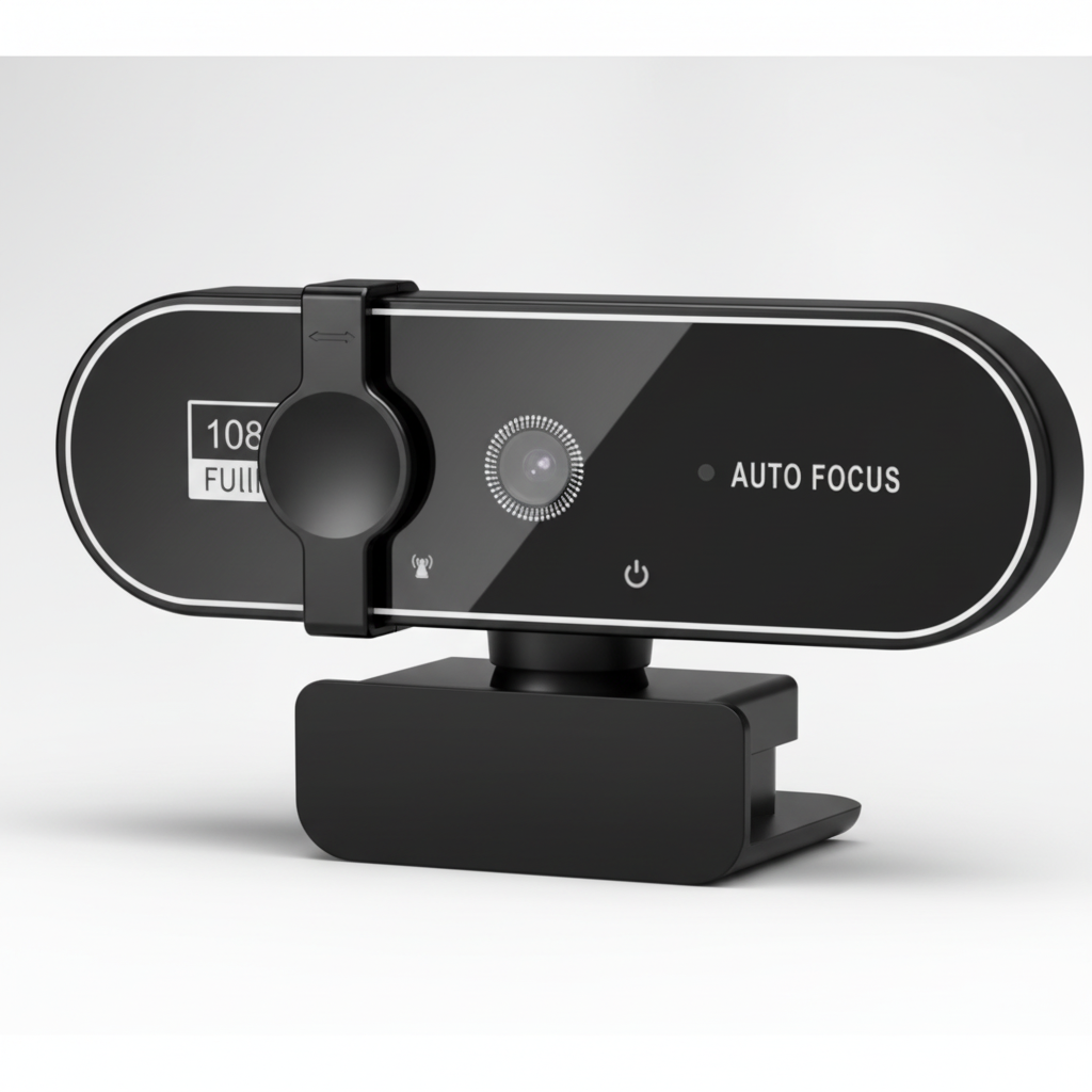 Webcam ângulo três quartos